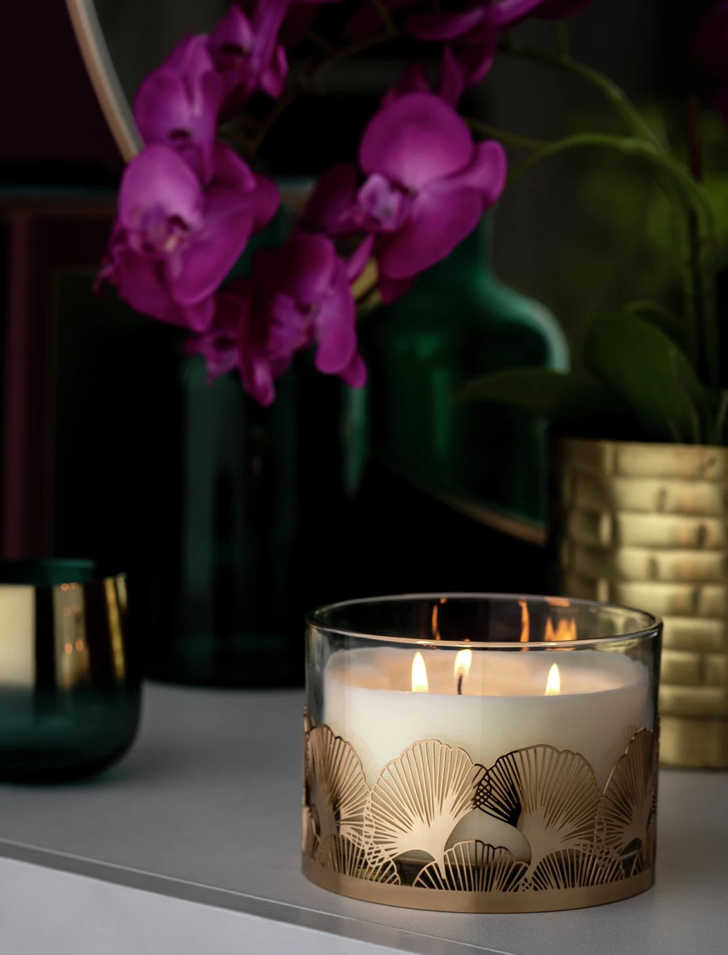 Habitat Metal Cut Large Candle - Rose Saffron & Amber 4 Habitat Metal Cut Large Candle - Rose Saffron & Amber - Image 2