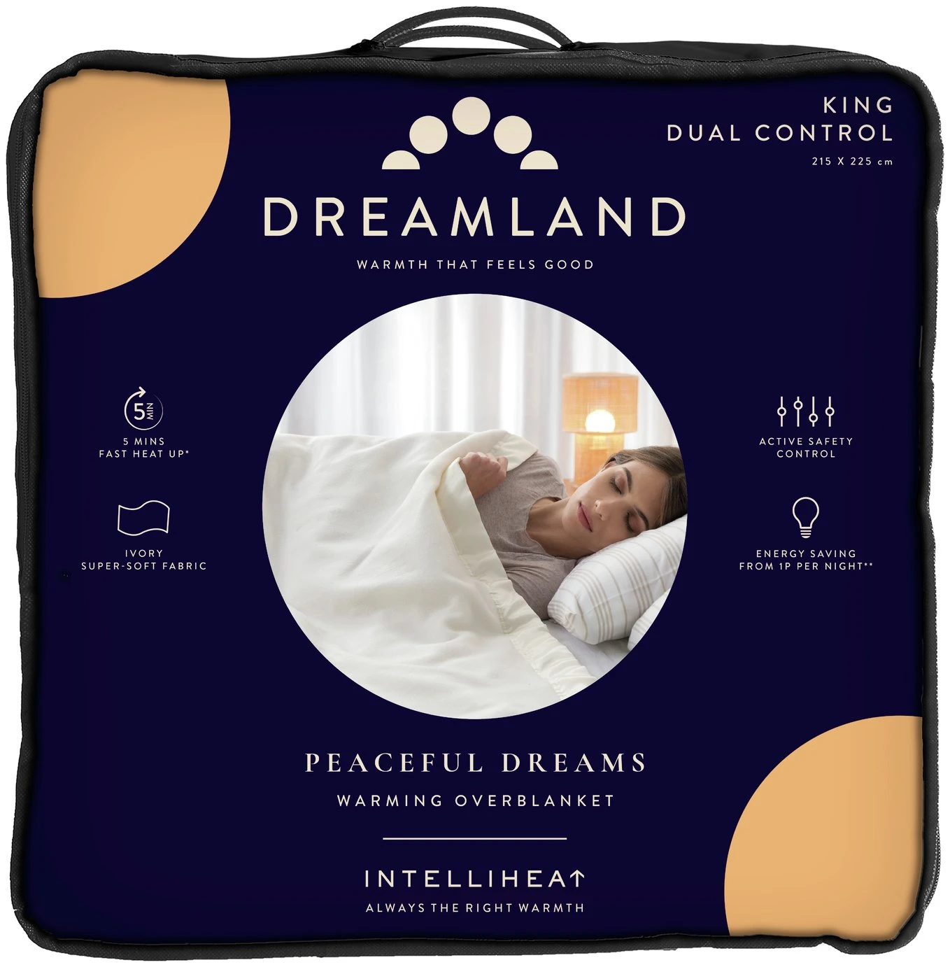 Dreamland Ivory Supersoft Dual Control Overblanket-King 3 Dreamland Ivory Supersoft Dual Control Overblanket-King