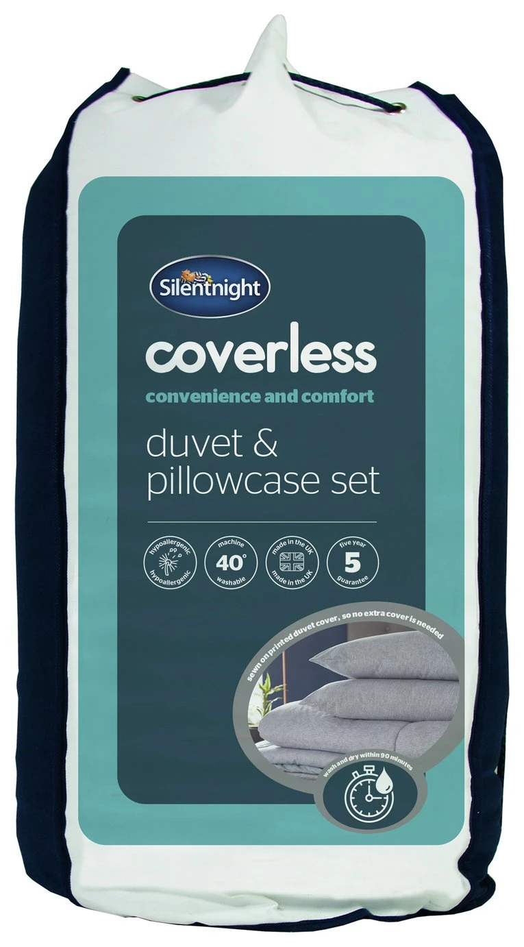 Silentnight Coverless 10.5Tog Grey Duvet & Pillowcase-Single 3 Silentnight Coverless 10.5Tog Grey Duvet & Pillowcase-Single