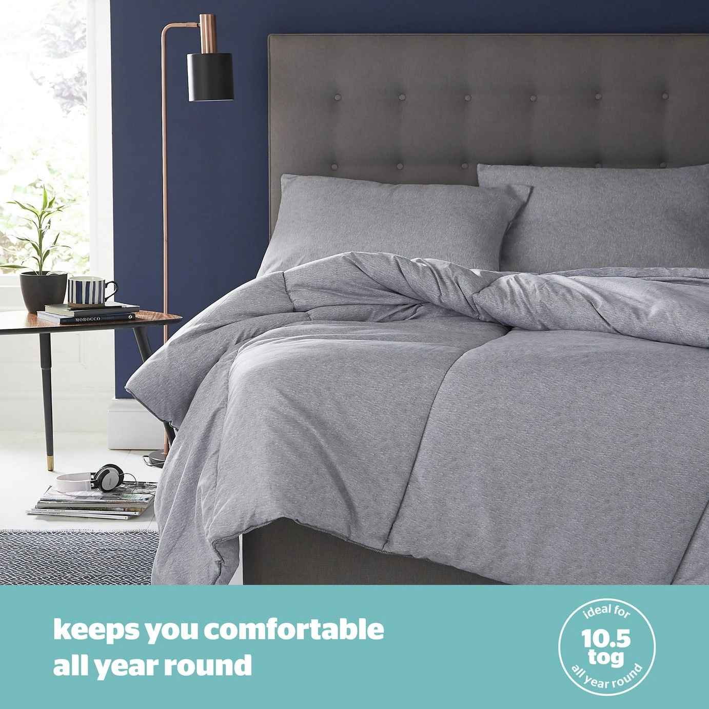 Silentnight Coverless 10.5Tog Grey Duvet & Pillowcase-Single 4 Silentnight Coverless 10.5Tog Grey Duvet & Pillowcase-Single - Image 2