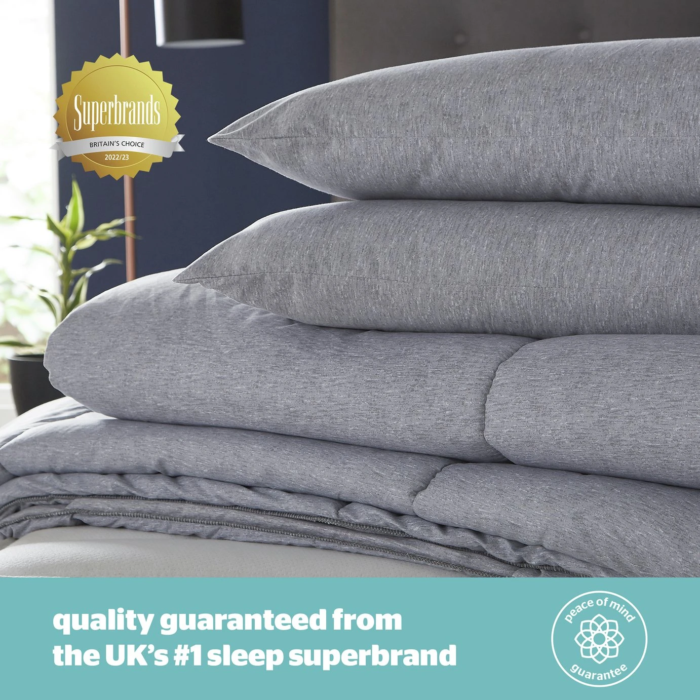 Silentnight Coverless 10.5Tog Grey Duvet & Pillowcase-Single 8 Silentnight Coverless 10.5Tog Grey Duvet & Pillowcase-Single - Image 6