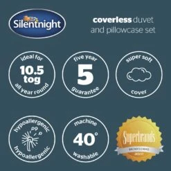 Silentnight Coverless 10.5Tog Grey Duvet & Pillowcase-Single 21 Silentnight Coverless 10.5Tog Grey Duvet & Pillowcase-Single -Bedding Promotion Store 4468624 R Z010A