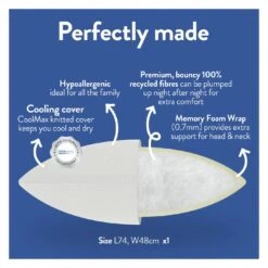 Slumberdown Cool Max Memory Support Firm Pillow 18 Slumberdown Cool Max Memory Support Firm Pillow -Bedding Promotion Store 4539481 R Z006A