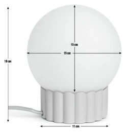 Habitat Ribbed Globe Table Lamp - White & Natural -Bedding Promotion Store 4588982 R E001