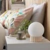 Habitat Ribbed Globe Table Lamp - White & Natural -Bedding Promotion Store 4588982 R Z001A