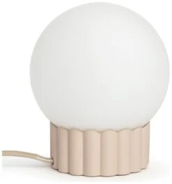 Habitat Ribbed Globe Table Lamp - White & Natural -Bedding Promotion Store 4588982 R Z002A