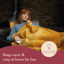 Dreamland Deluxe Velvet Mustard Heated Throw - Large -Bedding Promotion Store 4844994 R Z003A