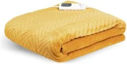 Dreamland Deluxe Velvet Mustard Heated Throw - Large -Bedding Promotion Store 4844994 R Z009A