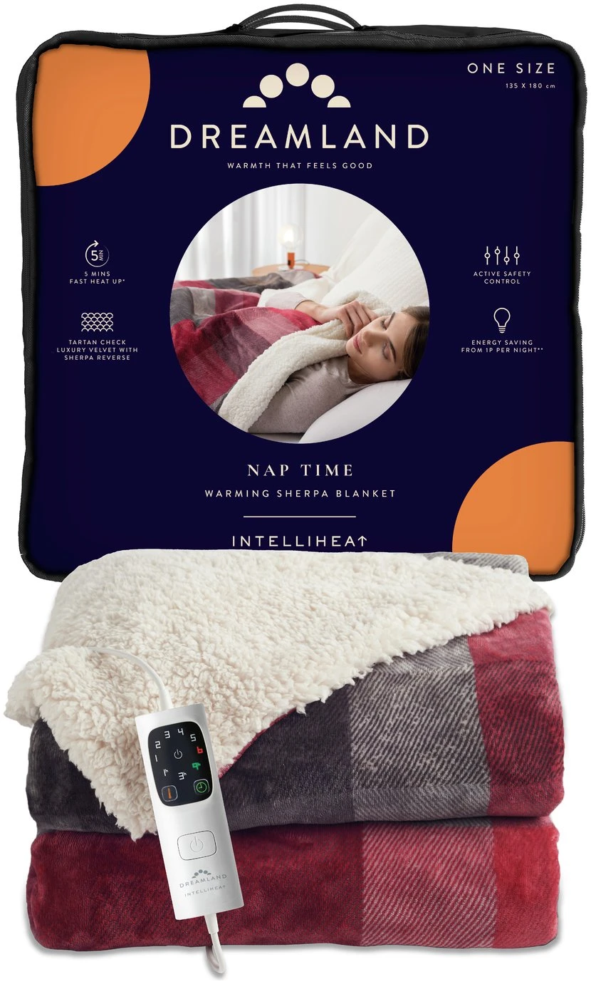 Dreamland Sherpa Tartan Reversible Overblanket 11 Dreamland Sherpa Tartan Reversible Overblanket - Image 9