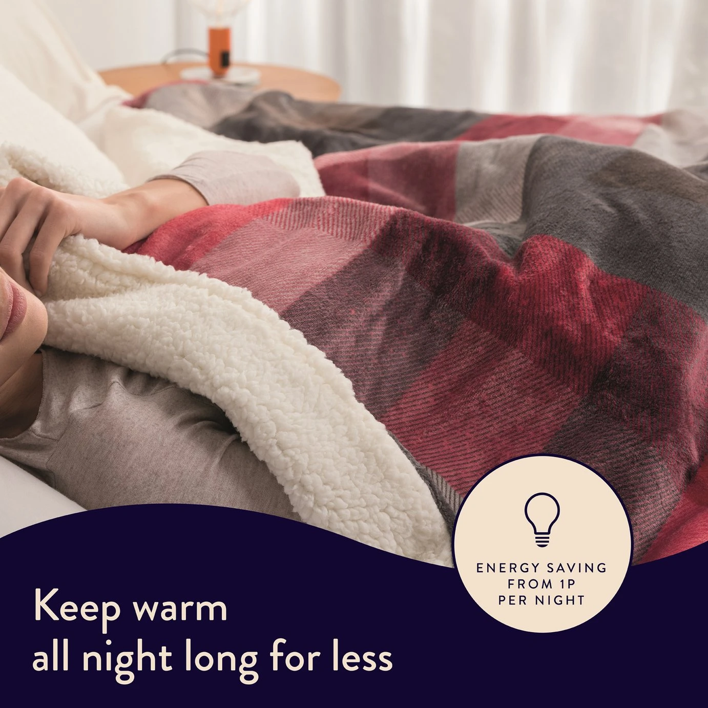 Dreamland Sherpa Tartan Reversible Overblanket 5 Dreamland Sherpa Tartan Reversible Overblanket - Image 3