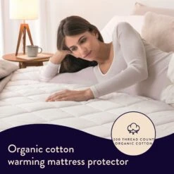 Dreamland Organic Cotton Warming Mattress Protector-Double 22 Dreamland Organic Cotton Warming Mattress Protector-Double -Bedding Promotion Store 4886299 R Z002A 1