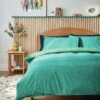 Habitat Emerald Cotton Textured Green Bedding Set - Single 1 Habitat Emerald Cotton Textured Green Bedding Set - Single -Bedding Promotion Store 4887432 R Z001A