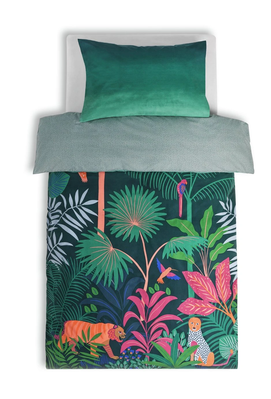 Habitat Kids Cotton Jungle Print Green Bedding Set - Toddler 3 Habitat Kids Cotton Jungle Print Green Bedding Set - Toddler
