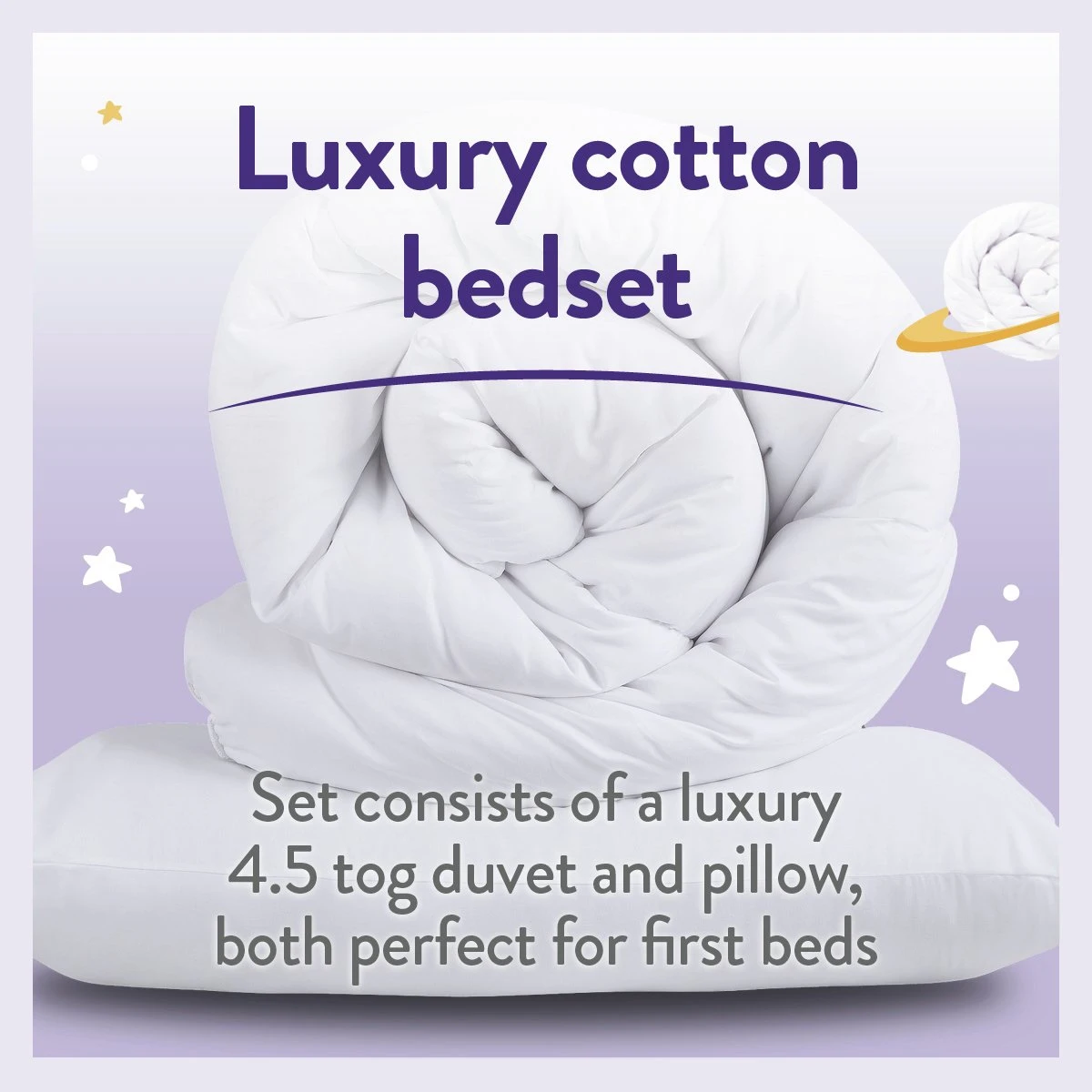 Slumberdown Luxury Cotton 4.5Tog Kids Duvet & Pillow –Single 5 Slumberdown Luxury Cotton 4.5Tog Kids Duvet & Pillow –Single - Image 3