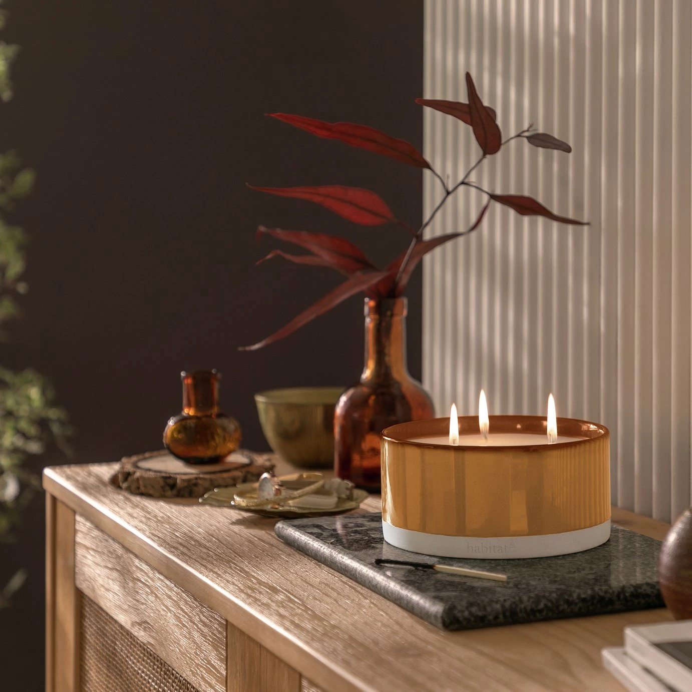 Habitat Multi Wick Large Ceramic Candle - Geranium & Basil 3 Habitat Multi Wick Large Ceramic Candle - Geranium & Basil