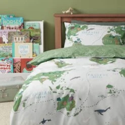 Habitat Kids Cotton World Map Print Bedding Set - Toddler -Bedding Promotion Store 6823786 R Z002C