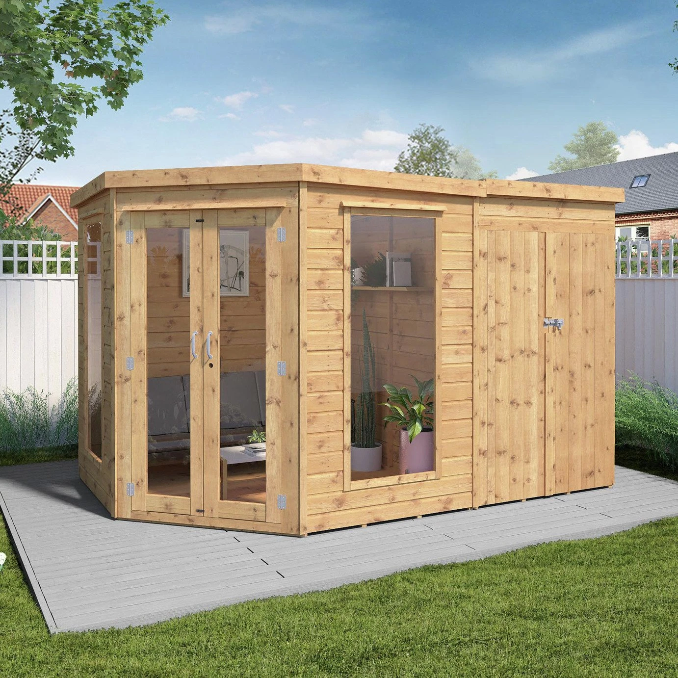 Mercia Corner Summerhouse With Shed - 7 X 7ft 4 Mercia Corner Summerhouse With Shed - 7 X 7ft - Image 2
