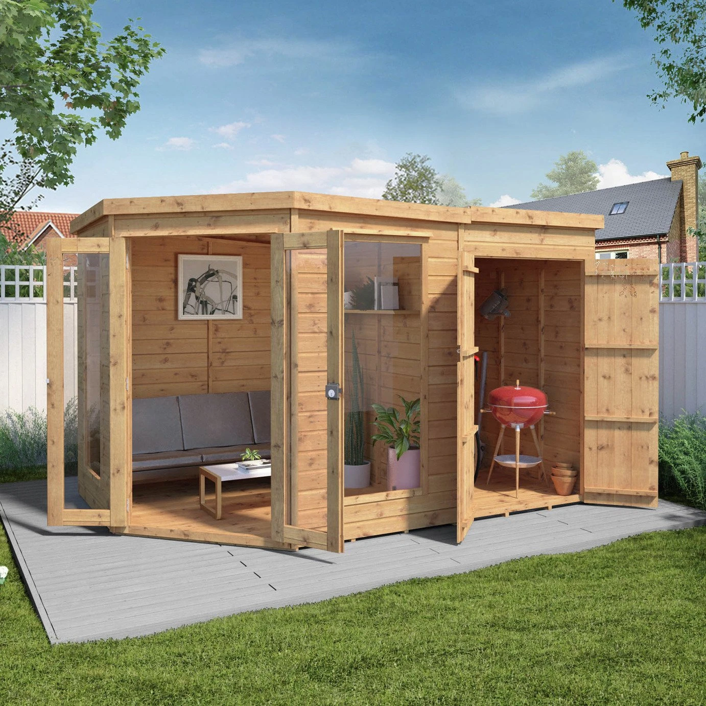 Mercia Corner Summerhouse With Shed - 7 X 7ft 5 Mercia Corner Summerhouse With Shed - 7 X 7ft - Image 3