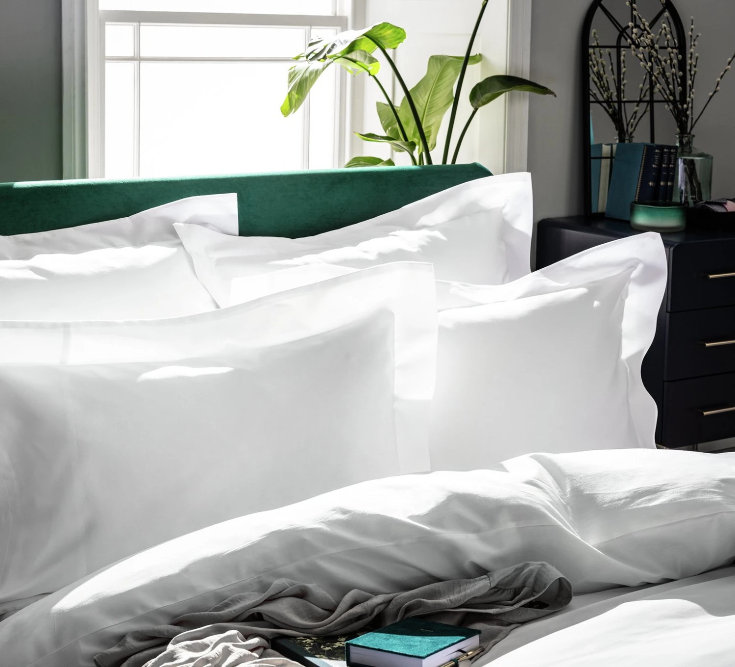 Habitat Egyptian Cotton 400TC Oxford Pillowcase Pair 4 Habitat Egyptian Cotton 400TC Oxford Pillowcase Pair - Image 2