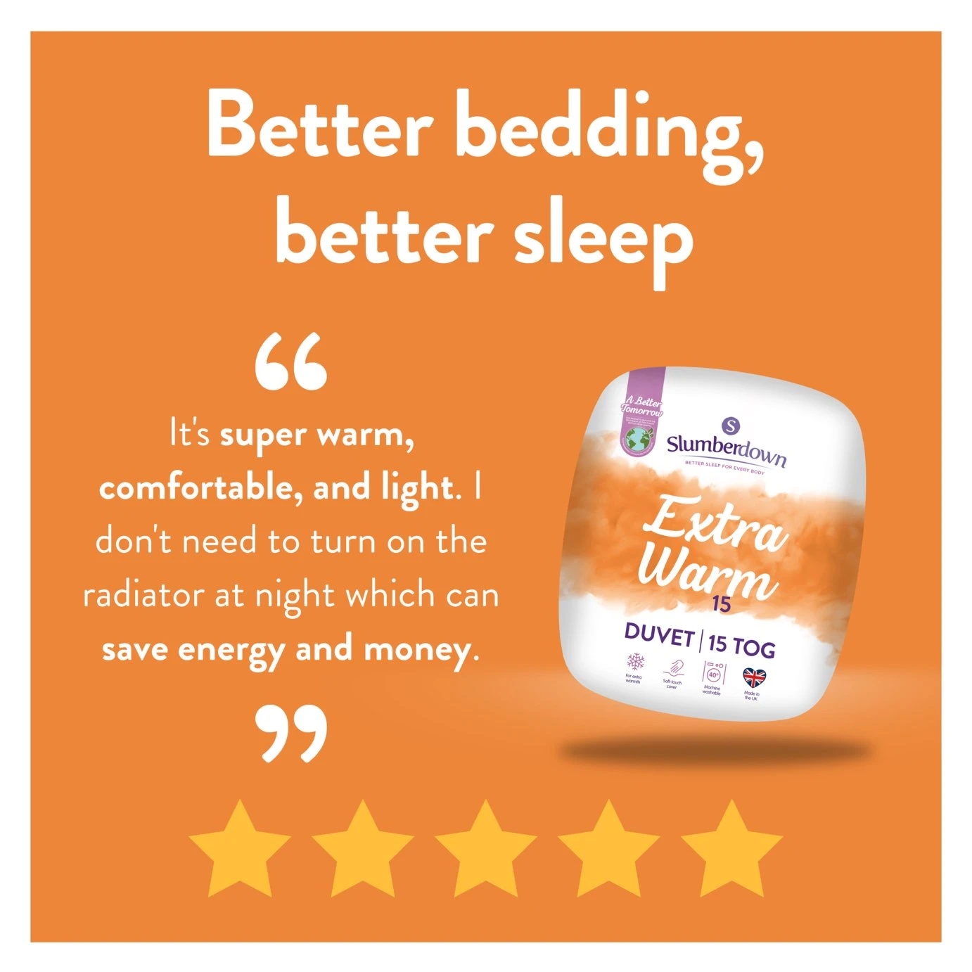 Slumberdown Extra Warm 15 Tog Duvet - Single 4 Slumberdown Extra Warm 15 Tog Duvet - Single - Image 2