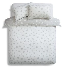 Habitat Hearts Grey & White Bedding Set - Single -Bedding Promotion Store 8291251 R Z002A