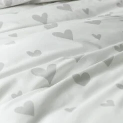 Habitat Hearts Grey & White Bedding Set - Single -Bedding Promotion Store 8291251 R Z007A