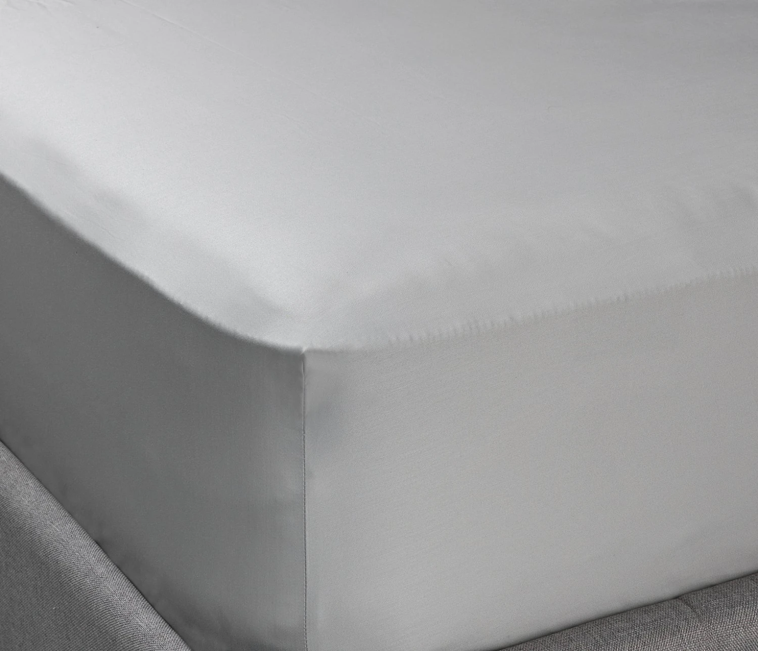 Habitat Egyptian Cotton 400TC Plain Grey Fitted Sheet-Single 6 Habitat Egyptian Cotton 400TC Plain Grey Fitted Sheet-Single - Image 4