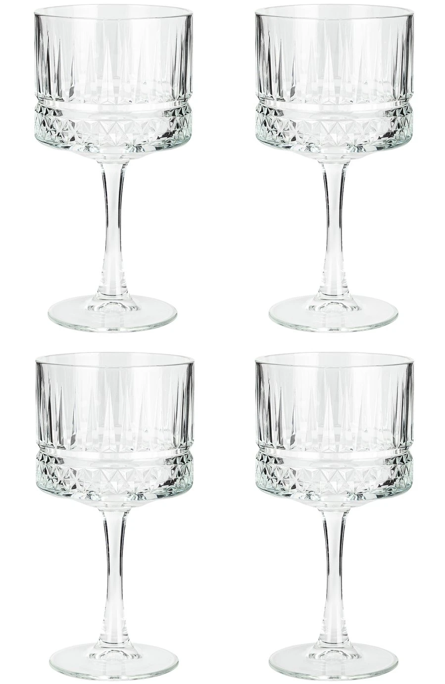 Habitat Pressed Set Of 4 Gin Glasses 3 Habitat Pressed Set Of 4 Gin Glasses