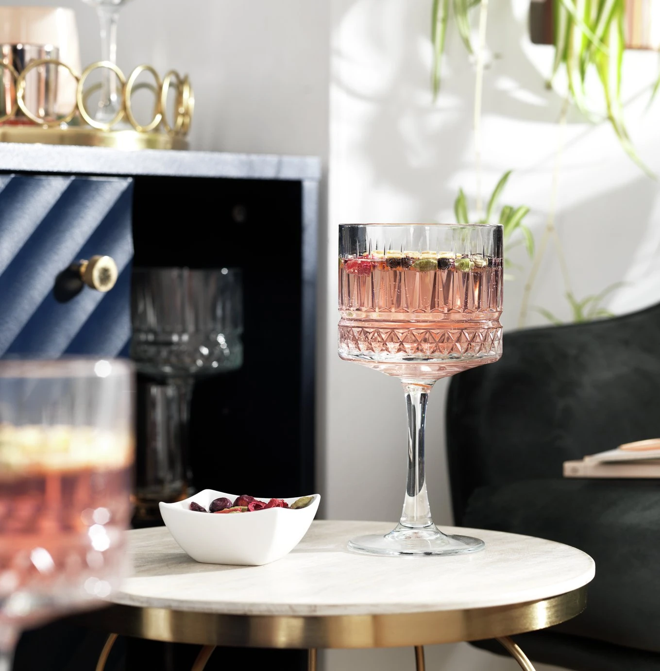 Habitat Pressed Set Of 4 Gin Glasses 4 Habitat Pressed Set Of 4 Gin Glasses - Image 2