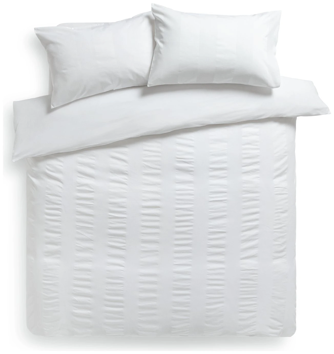 Habitat Cotton 300TC Waffle Striped White Bedding Set-Double 5 Habitat Cotton 300TC Waffle Striped White Bedding Set-Double - Image 3