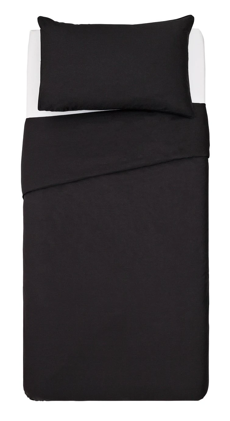 Habitat Cotton Rich Plain Black Bedding Set - Single 3 Habitat Cotton Rich Plain Black Bedding Set - Single