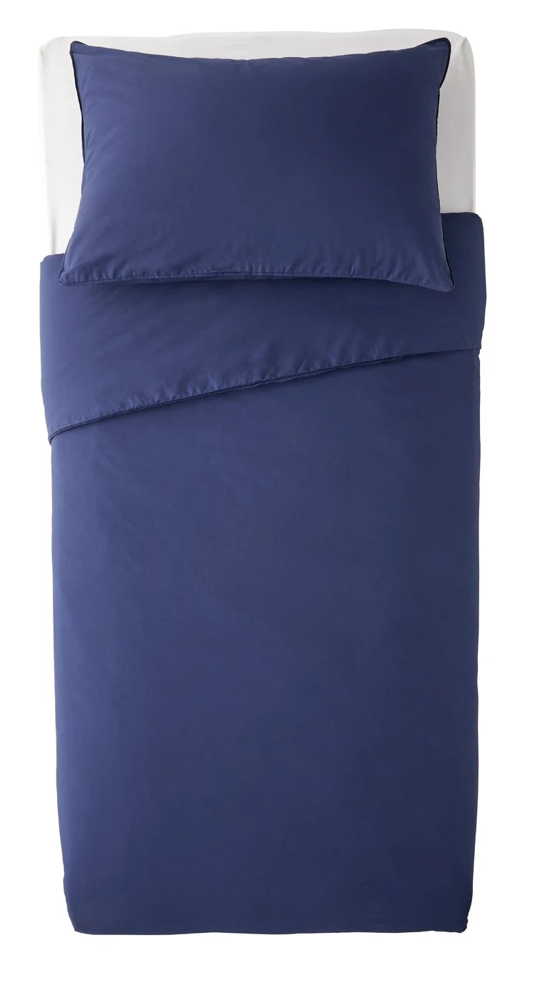 Habitat Cotton Rich Plain Navy Bedding Set - Single 3 Habitat Cotton Rich Plain Navy Bedding Set - Single