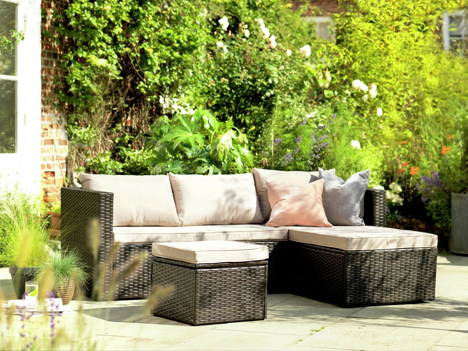 Habitat 4 Seater Rattan Effect Garden Sofa Set - Brown 4 Habitat 4 Seater Rattan Effect Garden Sofa Set - Brown - Image 2