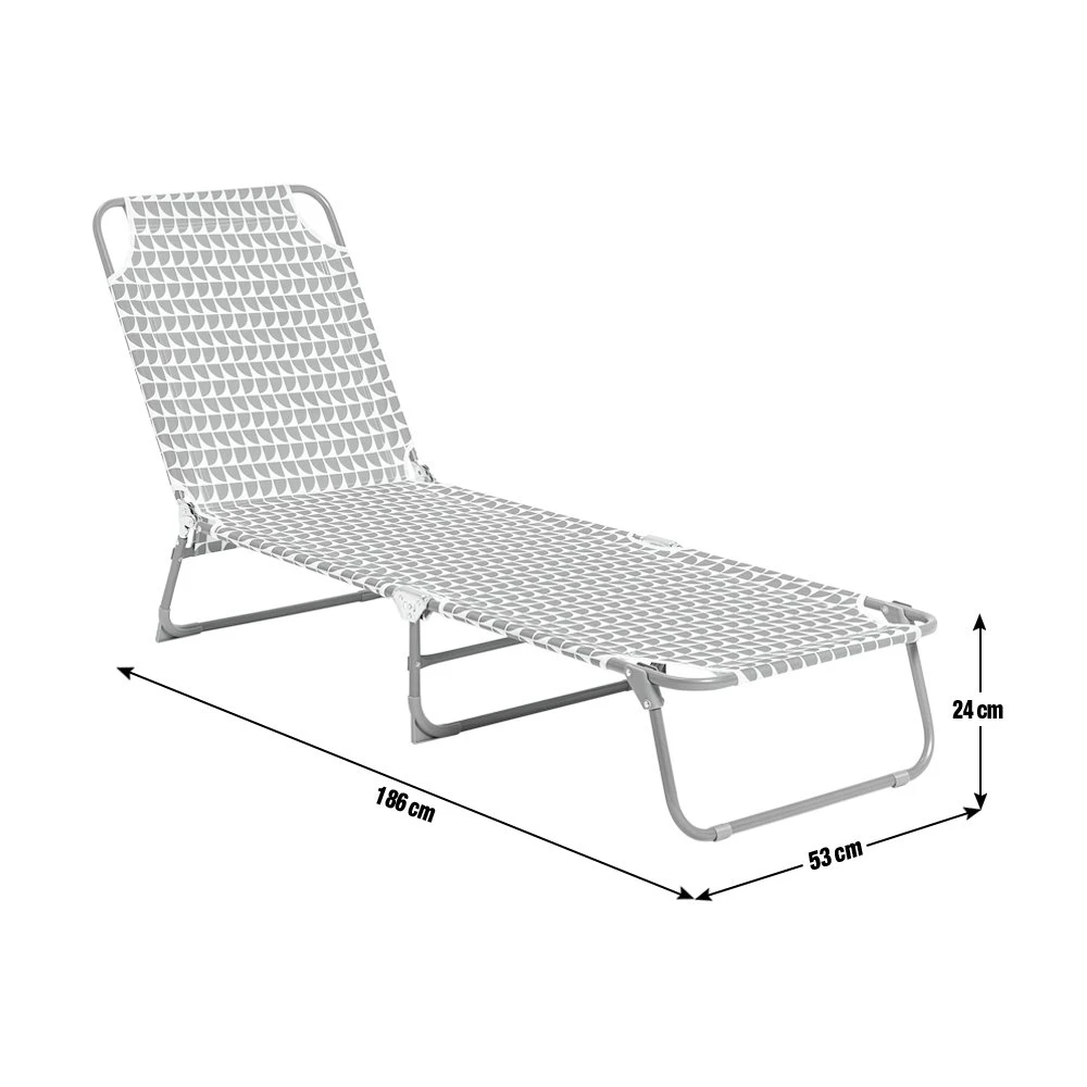 Habitat Folding Metal Sun Lounger - Geo Orange 6 Habitat Folding Metal Sun Lounger - Geo Orange - Image 4