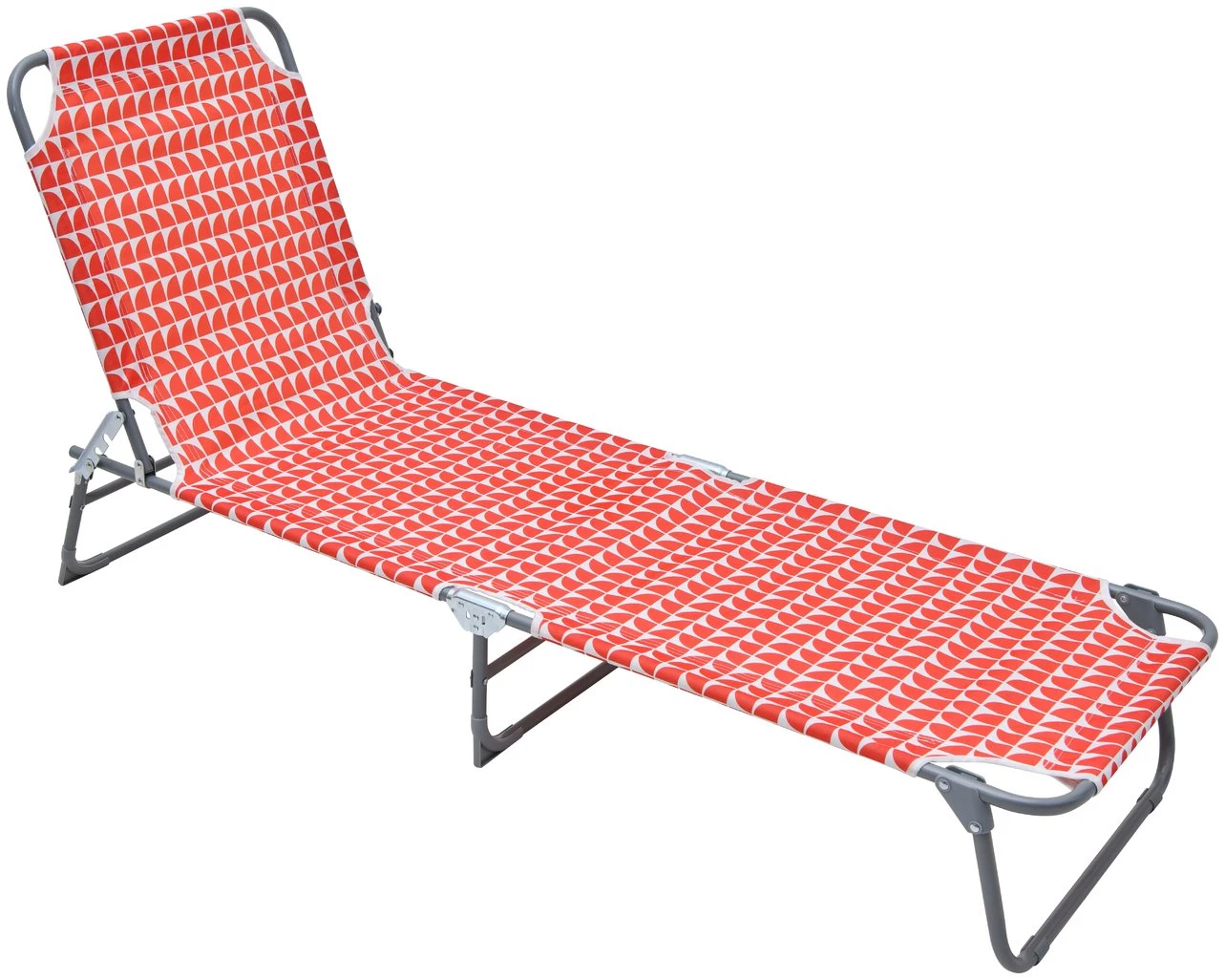 Habitat Folding Metal Sun Lounger - Geo Orange 3 Habitat Folding Metal Sun Lounger - Geo Orange