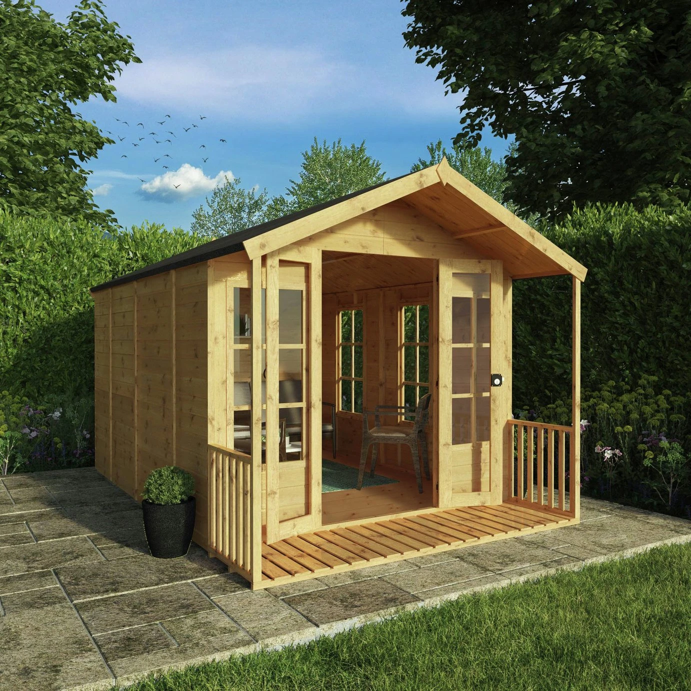 Mercia Wooden 12 X 8ft Premium Wessex Summerhouse 4 Mercia Wooden 12 X 8ft Premium Wessex Summerhouse - Image 2