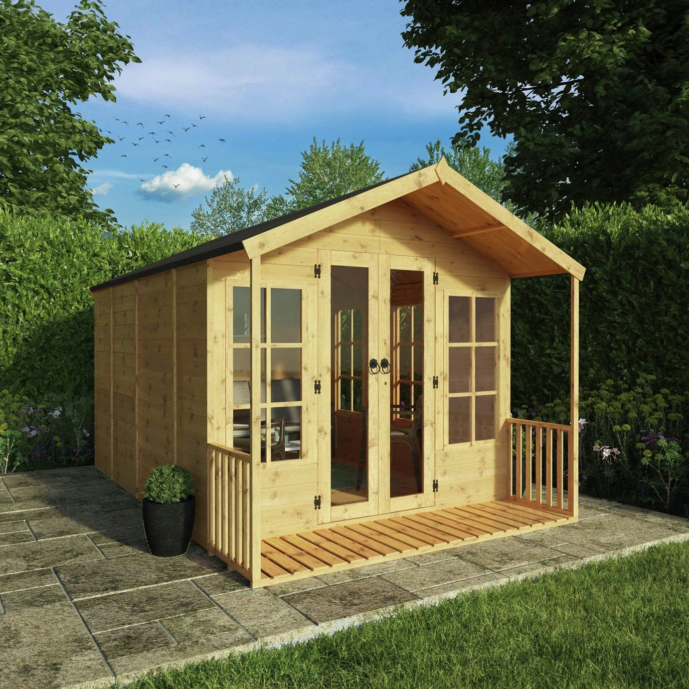 Mercia Wooden 12 X 8ft Premium Wessex Summerhouse 5 Mercia Wooden 12 X 8ft Premium Wessex Summerhouse - Image 3