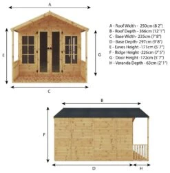 Mercia Wooden 12 X 8ft Premium Wessex Summerhouse 25 Mercia Wooden 12 X 8ft Premium Wessex Summerhouse -Bedding Promotion Store 8795324 R Z013A