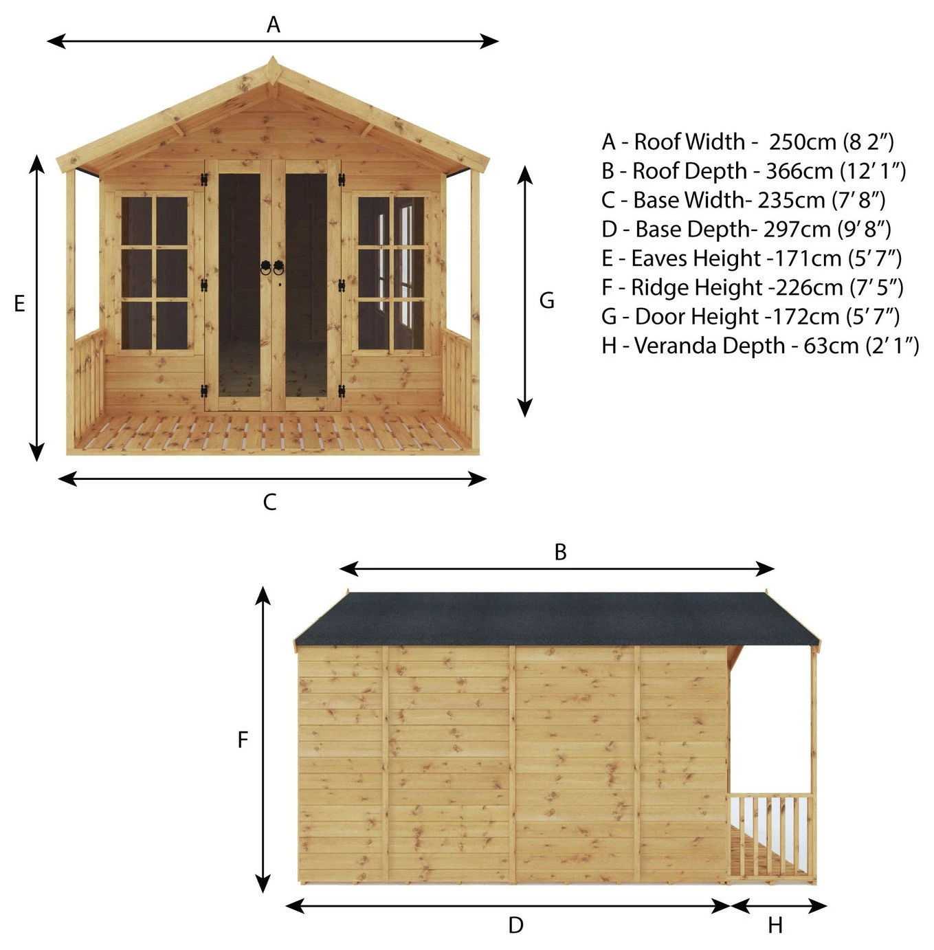 Mercia Wooden 12 X 8ft Premium Wessex Summerhouse 14 Mercia Wooden 12 X 8ft Premium Wessex Summerhouse - Image 12