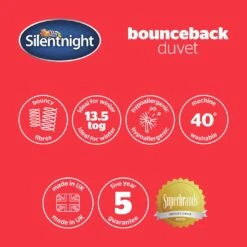 Silentnight Bounceback 13.5 Tog Duvet - Single 17 Silentnight Bounceback 13.5 Tog Duvet - Single -Bedding Promotion Store 8801191 R Z008A