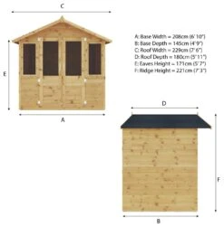 Mercia Wooden Traditional Summerhouse - 7 X 5ft 14 Mercia Wooden Traditional Summerhouse - 7 X 5ft -Bedding Promotion Store 8802970 R Z007A