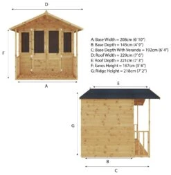 Mercia Wooden Traditional Summerhouse - 7 X 7ft -Bedding Promotion Store 8843599 R Z007A
