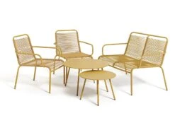 Habitat Ipanema 4 Seater Metal Garden Sofa Set - Yellow -Bedding Promotion Store 8893549 R Z002A