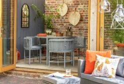 Habitat Nordic 4 Seater Rattan Patio Set - Grey -Bedding Promotion Store 8925620 R Z011C