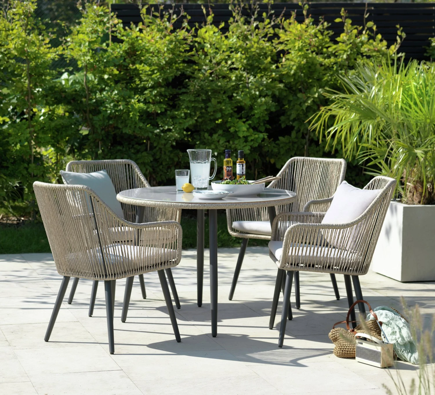 Habitat Malta 4 Seater Rattan Effect Patio Set - Natural 3 Habitat Malta 4 Seater Rattan Effect Patio Set - Natural