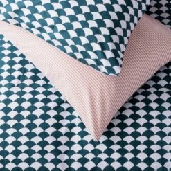 Habitat Cotton Scallop Teal Reversible Bedding Set - Double -Bedding Promotion Store 8985684 R Z003A