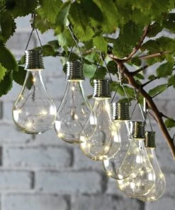 Garden By Sainsbury's Set Of 6 Solar Lightbulb Lanterns