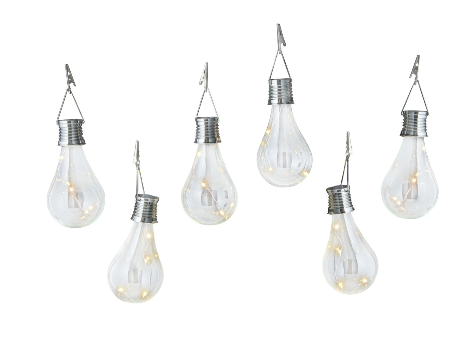 Garden By Sainsbury's Set Of 6 Solar Lightbulb Lanterns 4 Garden By Sainsbury's Set Of 6 Solar Lightbulb Lanterns - Image 2