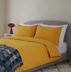 Habitat Stonewashed Cotton Plain Mustard Bedding Set -Double 10 Habitat Stonewashed Cotton Plain Mustard Bedding Set -Double -Bedding Promotion Store 9189252 R Z001C