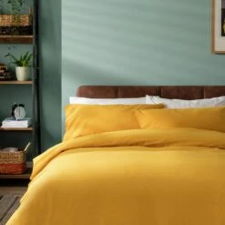 Habitat Stonewashed Cotton Plain Mustard Bedding Set -Double 13 Habitat Stonewashed Cotton Plain Mustard Bedding Set -Double -Bedding Promotion Store 9189252 R Z002C